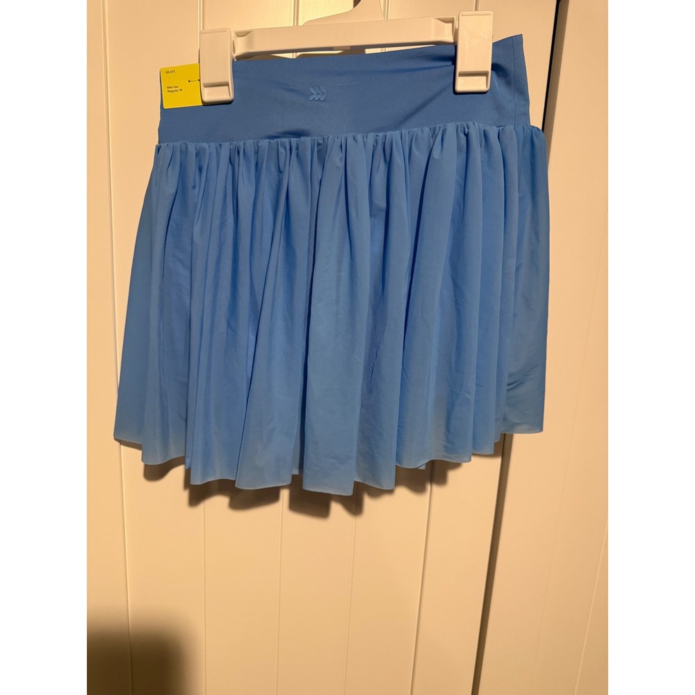 All in Motion Girls Vibrant Blue Mesh Ruffle Skort XL 14 Mid Rise Activewear